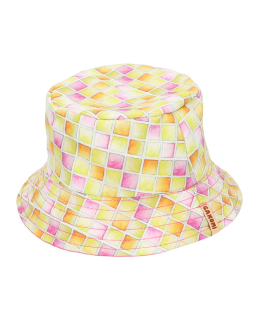 Sombrero reversible cuadrícula x Cemeceta Fucsia