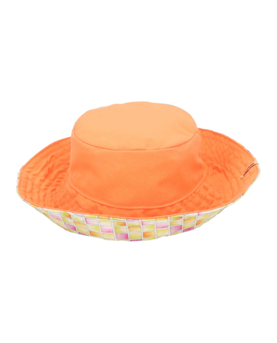 Sombrero Bucket Mavari reversible cuadricula x Cemeceta Naranja