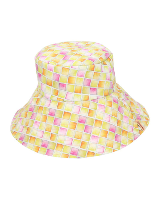 Sombrero Bucket Mavari reversible cuadricula x Cemeceta Naranja