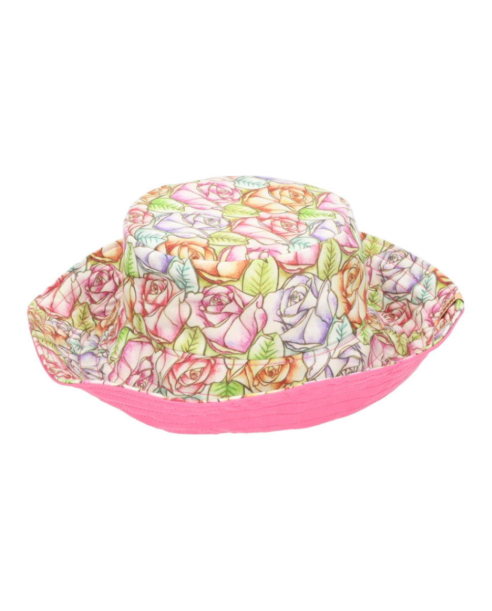 Sombrero Bucket Mavari reversible Rosas x Cemeceta Rosa