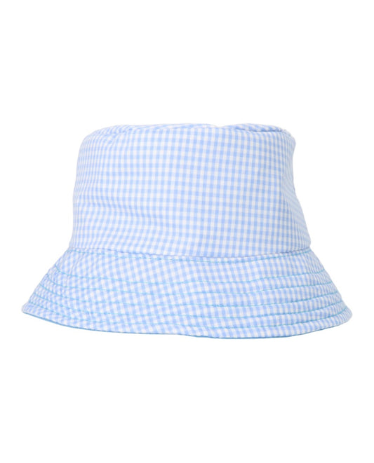 Sombrero reversible estampado vichy azul