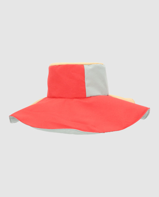 Sombrero Pamela reversible block tricolor Rojo