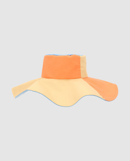 Sombrero Pamela reversible block tricolor Naranja