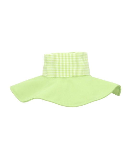 Sombrero Pamela reversible bicolor Verde Vichy