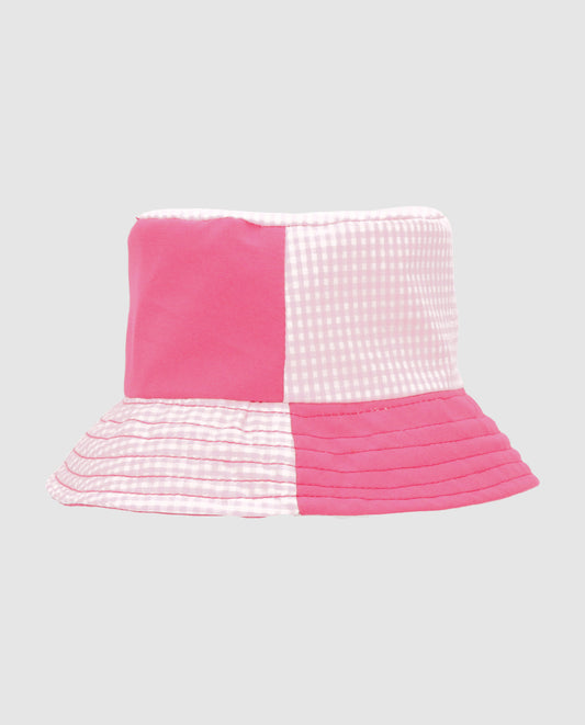 Sombrero Reversible block vichy rosa