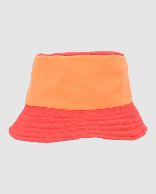 Sombrero Reversible bicolor naranja y rojo