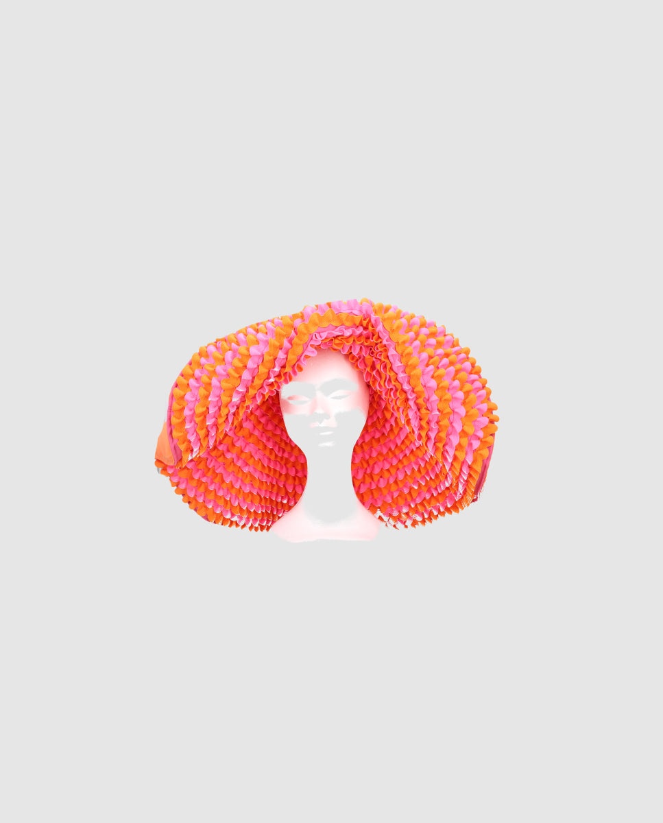 Sombrero Pamela reversible maxi spirulina rosa-naranja