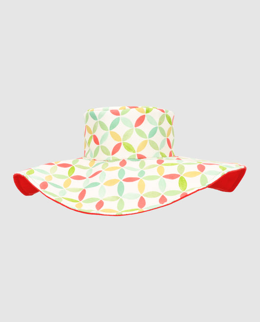 Sombrero Pamela reversible flor de rombo