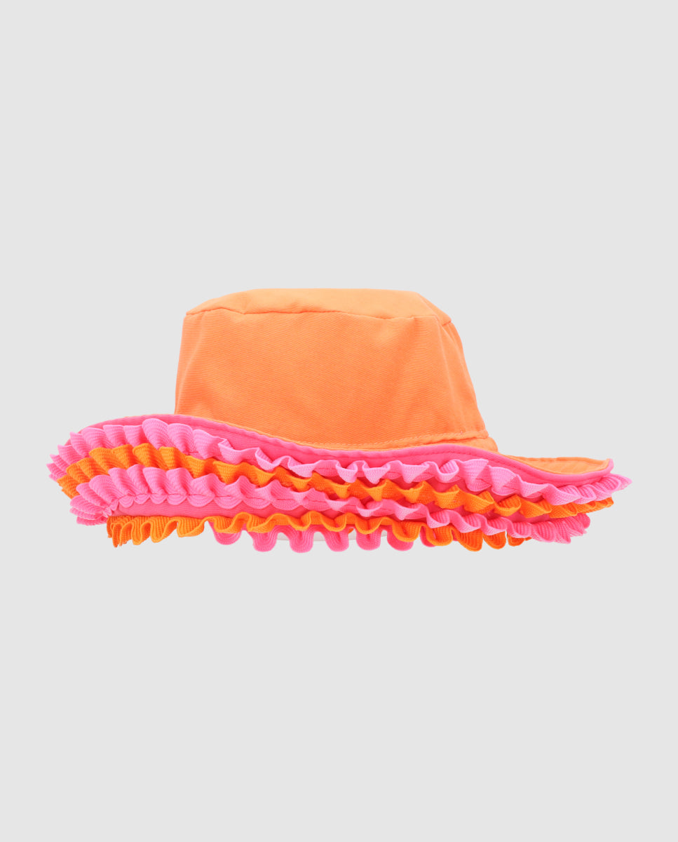 Sombrero Pamela reversible spirulina rosa-naranja