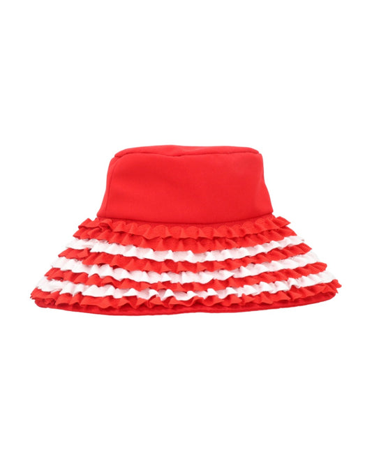 Sombrero Pamela reversible spirulina roja-blanca