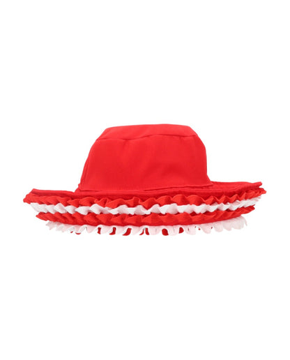 Sombrero Pamela reversible spirulina roja-blanca