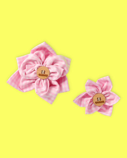 Pink gingham flower